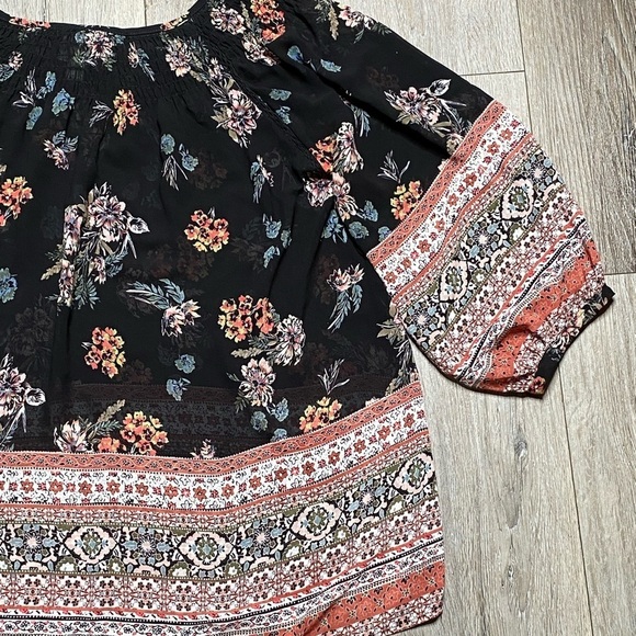 Knox Rose Women’s Off The Shoulder Paisley Floral Blouse Size Medium - Picture 10 of 16